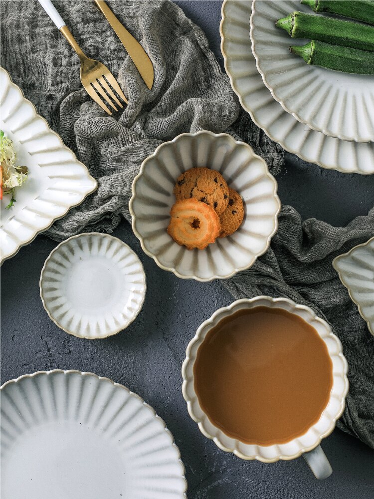 Pasta Food Plate Round Nordic Dessert Cake Sushi Snack Breakfast Plate Pasta Japanese Assiette Ceramique Tableware DE50CP