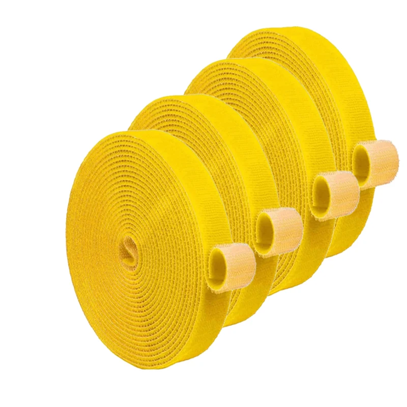 Kabelorganizer Tape Bureau Draadhaspel Kabelbinder Organisator Kleur Kabelbinders Stroomdraadlus Gratis gesneden nylon riemen Telefoonaccessoire: YELLOW