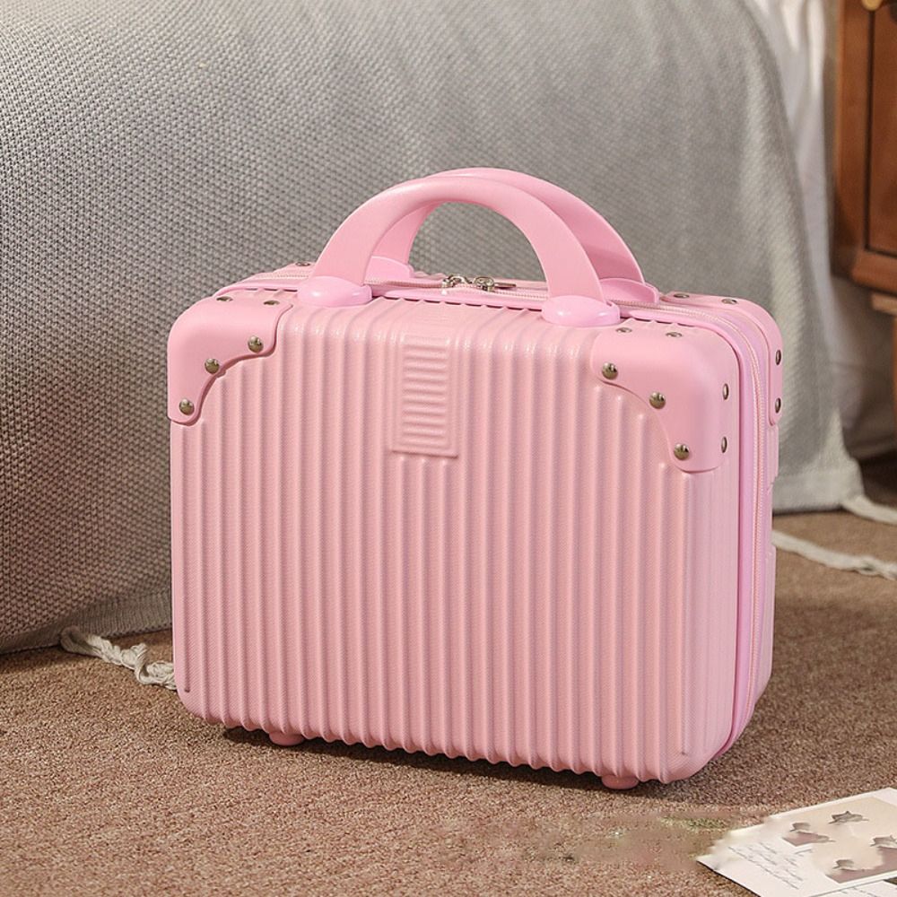 Mini valise de voyage 14 pouces, boîte à cosmétiques, valise à main, trousse de maquillage, petite boîte à mot de passe, valise d'embarquement: Ivoire