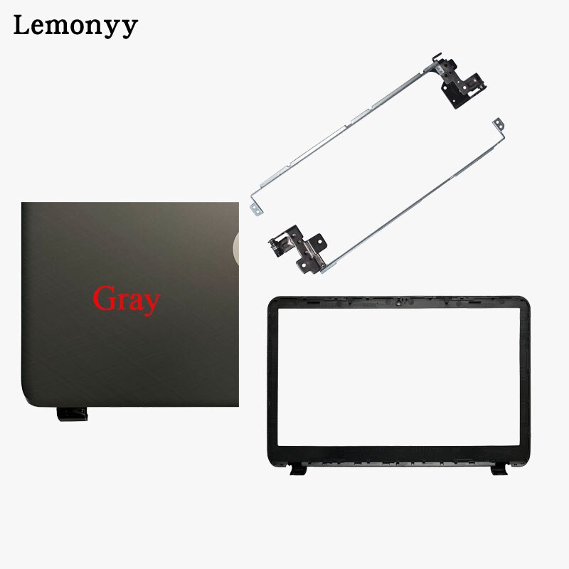 Laptop Top LCD Zurück Abdeckung/LCD Vordere Lünette/Scharniere für HP 15-G207NL 15-g209nl 15-g210nl 15-g070nr 15-G501NR: Gray B and Hinges