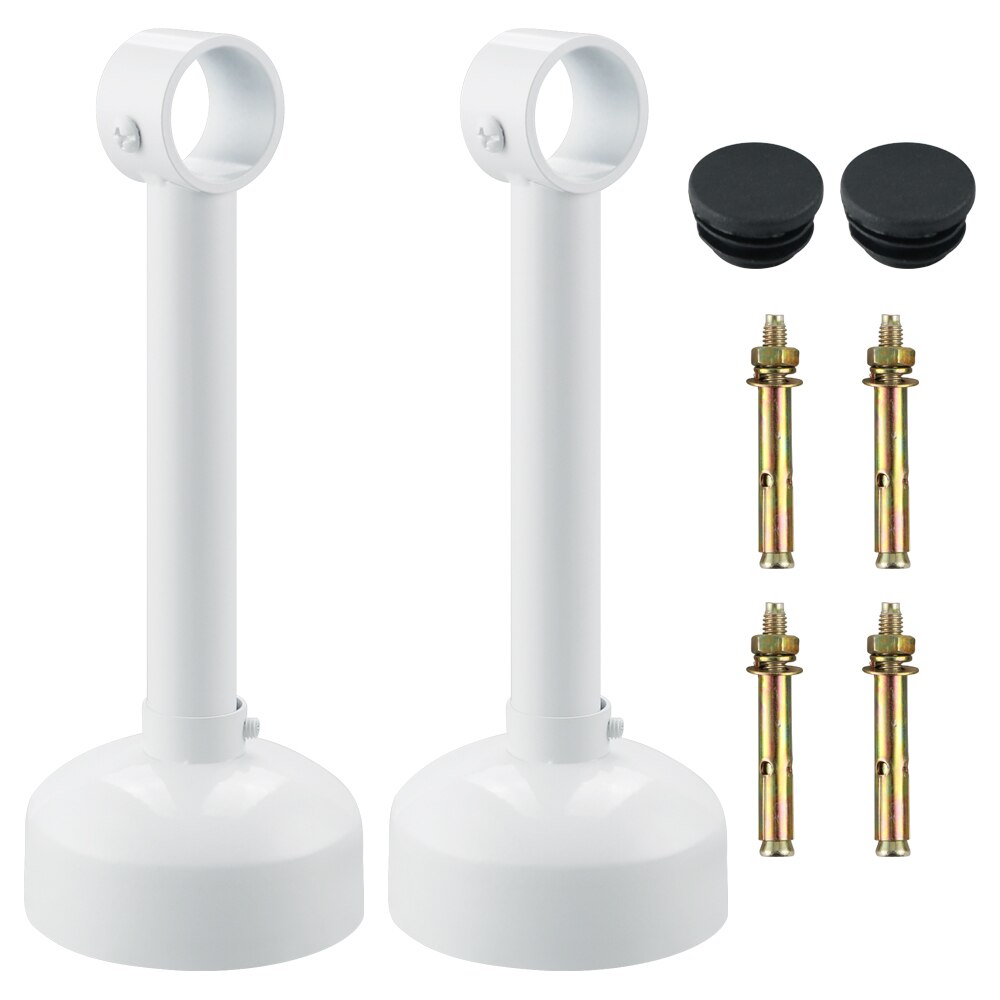 4pc Stainless Steel Flange Bracket 25mm Pipe Bracket Clothes Rod Seat Hanger Closet Rod Support Socket Flange Pipe Bracke: Whtie