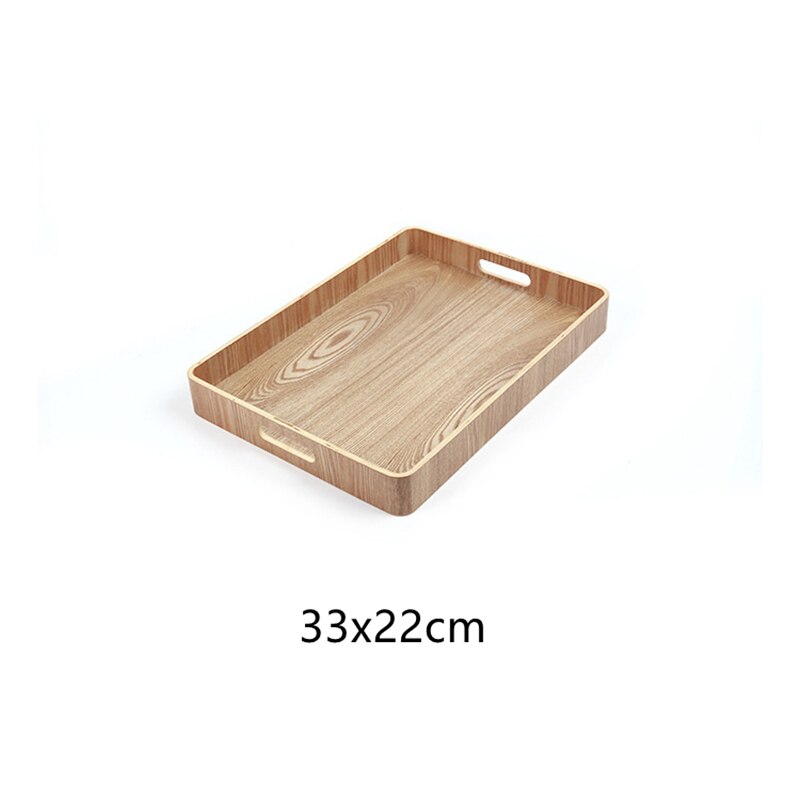 Hotel Restaurant Kitchen Wooden Tea Coffee Tray Dinner Food Fruit Storage Holder Outdoor BBQ Dishes Plates: 33x22x5CM