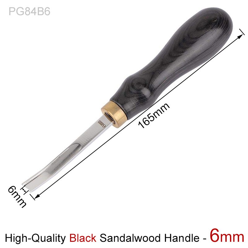 Leather Edge Beveler Skiving Tool, Wide Mouth Leathercraft Thinning Curved Angle Round Edge Shovel Craft Trimmer: Black Sandalwood 6mm