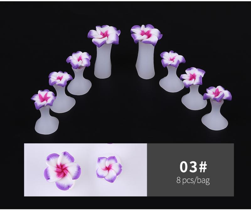 8 unids/set de silicona suave del dedo del pie separador pie dedo divisor forma pedicura manicura cuidado de uñas de arte herramienta flor titular