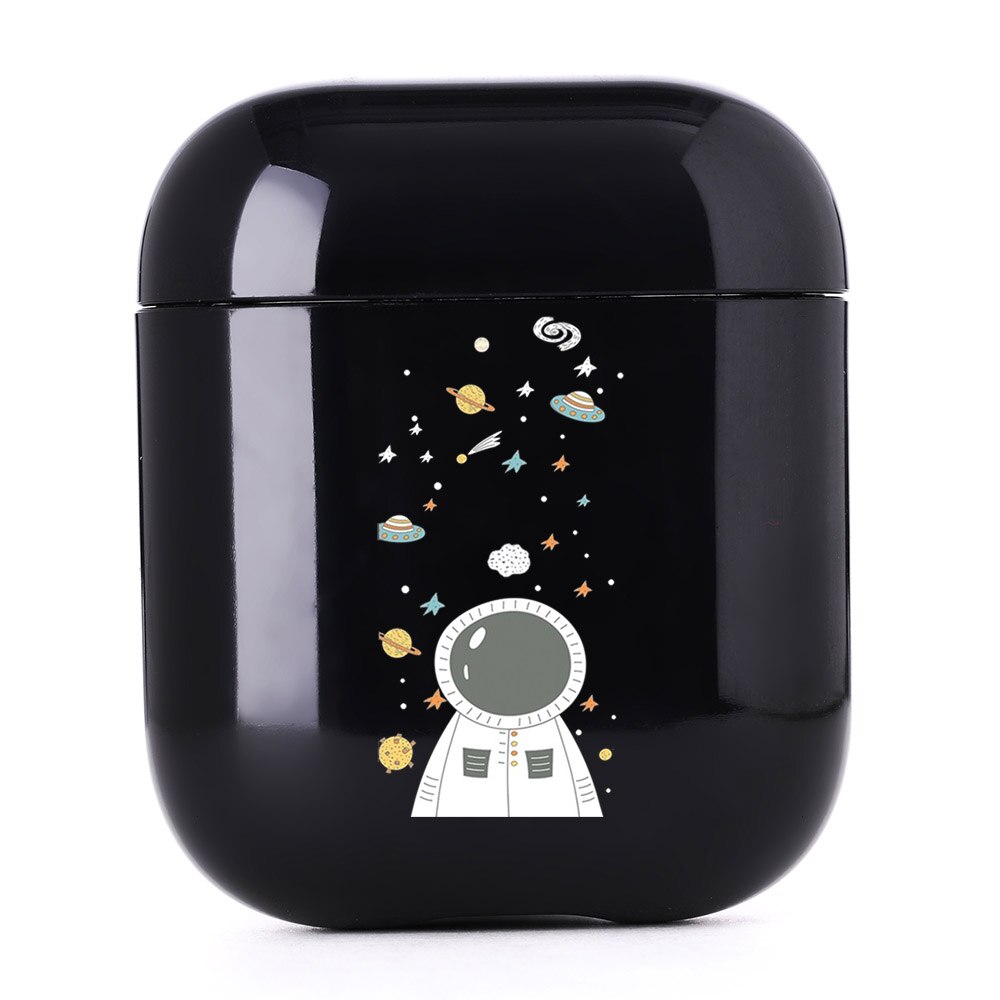 Cute Case For Apple Airpods 1/2 Case Space Planets Astroaunt Bluetooth Earphone Case For Airpods 1/2 Headphone Black Hard Case