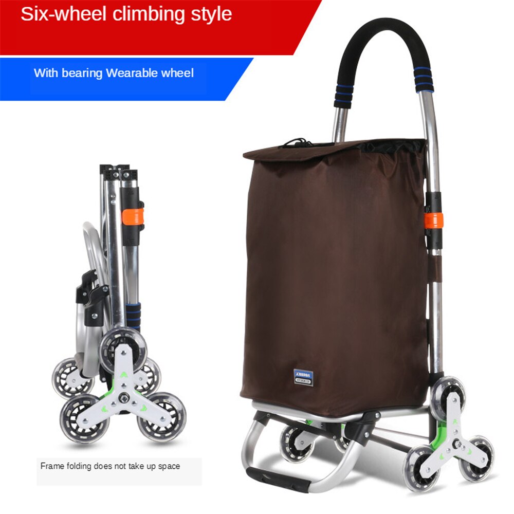B-LIFE Trap Klimmer Trolley Dolly Winkelen Kruidenier Opvouwbare Winkelwagen Met Rolling Swivel Wielen En Oxford Doek Boodschappentas: Q 5