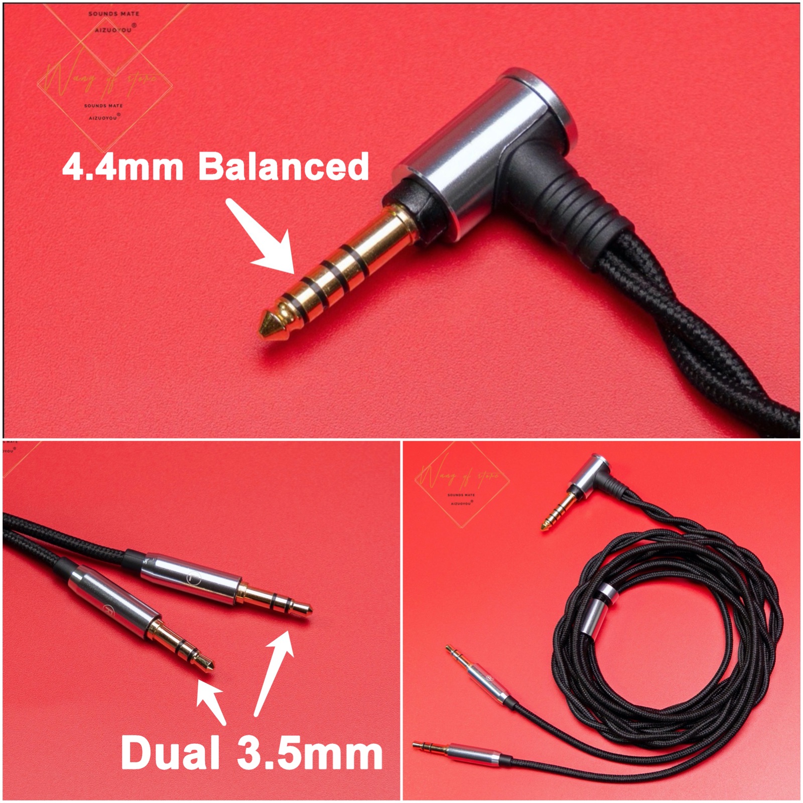 Hifi Balanced Audio Cable For Hifiman ANANDA Arya SUSVARA SUNDARA Headphone 2.5 4.4 mm Trrs Dual 3.5 6.35mm Plugs 4Pin XLR OFC: Red