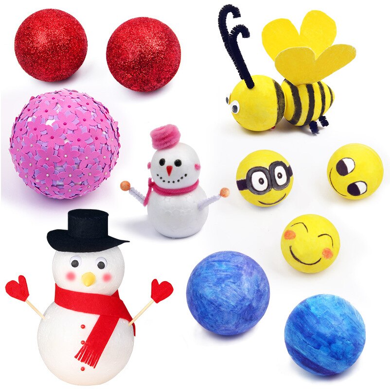 Diameter 1-8cm Styrofoam balls, foam balls, wedding supplies, children's DIY manual material, accessories,size from 1cm to 25cm
