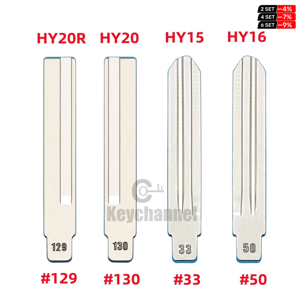 10 pièces 129 # 130 # 33 # 50 # Hyundai Kia lame de clé de voiture Lishi HY20 HY20R HY15 HY16 lame pour Xhorse KD KEYDIY JMD télécommande pour Hundai Kia