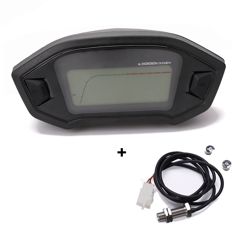 TOTMOX Universele LCD LED Digitale Kilometerteller Snelheidsmeter Meter voor KR 200 Gauge Motorfiets Fiets Motor Conversie Z1000 LCD Meter