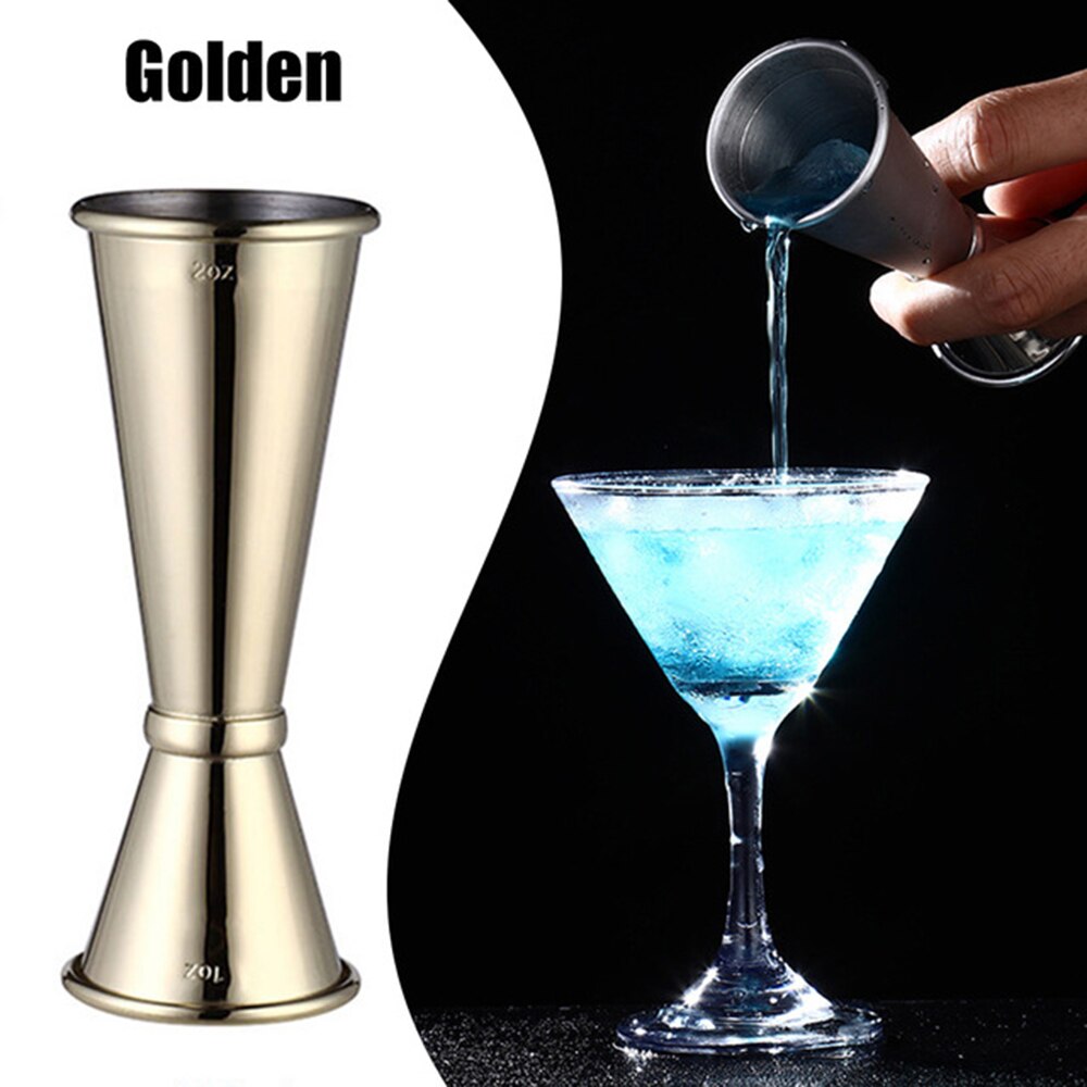 Stainless Steel Wine Measuring Cup Ounce Cup Double Head Cocktail Glass Double Cup Shaker Wine Pours Kitchen Gadgets Barware: gold