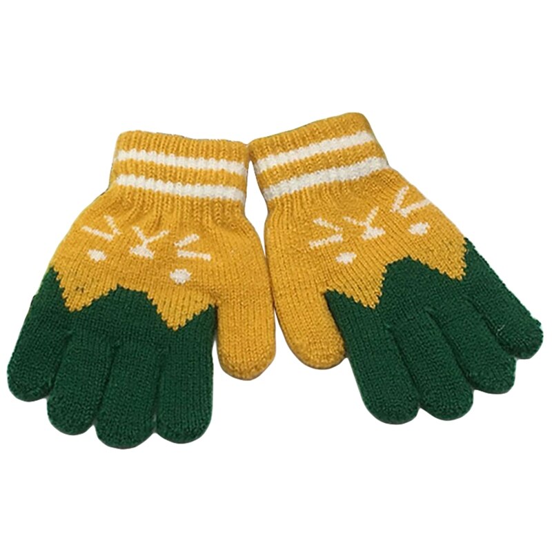 4-7 jahre Kinder Handschuhe Mädchen Junge Winter Warme Baby Gestrickte Handschuhe Finger Kid Mädchen Warmen Samt Dicke Winter handschuhe Für Junge: YW