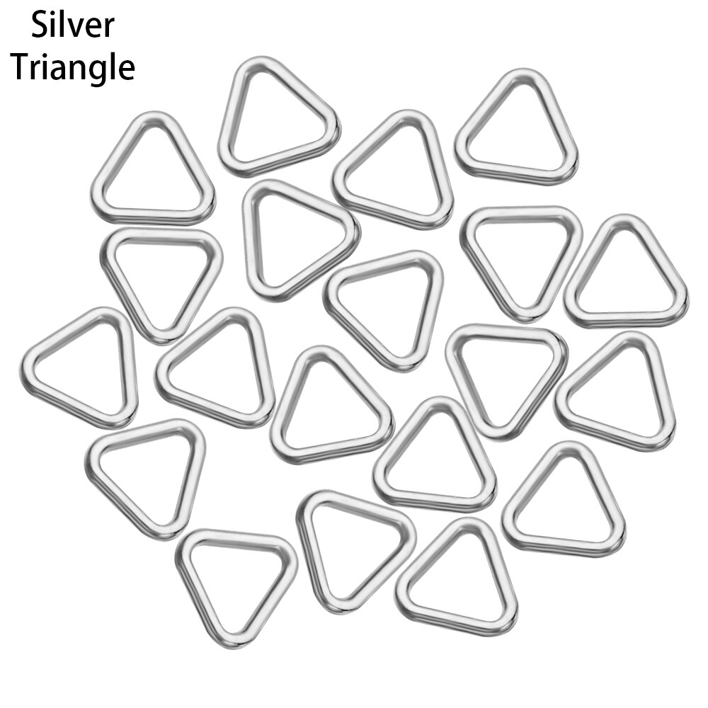20Pcs 4Mm Mini Ovale/Vierkante/Driehoek Pop Zak Gesp Diy Pop Ultra-Kleine Bagage Kleding schoenen Hardware Onderdelen Accessoires: Silver-Triangle