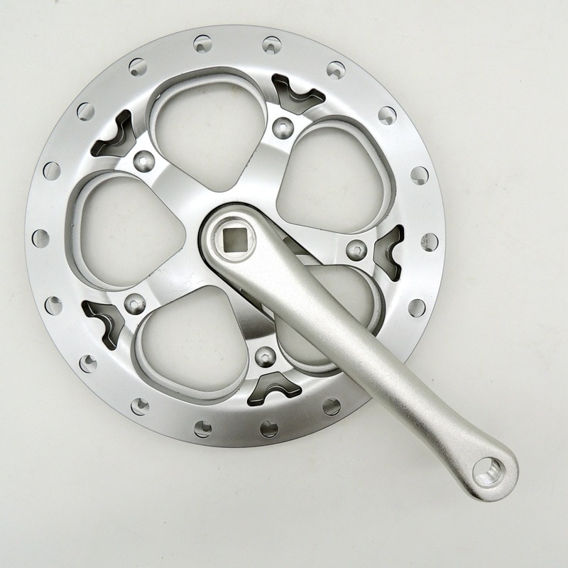 Folding Bike Crankset 52T Square Hole 170mm CNC Crankset Bicycle Crank Set Sprocket with Guard Plate