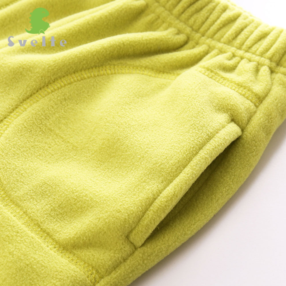 Svelte børn drenge piger casual polar fleece solide bukser til forår efterår unisex børn sportsbukser til 2-7y