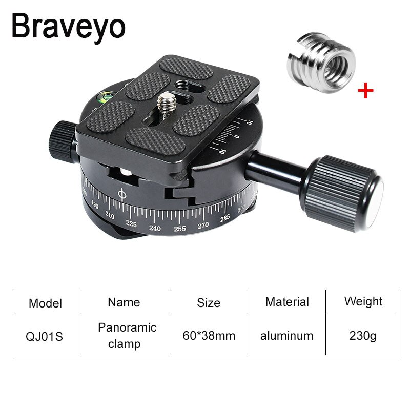 Kamera Klemme Panorama Schießen Klemme Einbeinstativ Stativ schnell Freisetzung Platte Montieren Drehen Klemme Für Arca Platte Dslr Kamera Stativ: QJ01S 1PC