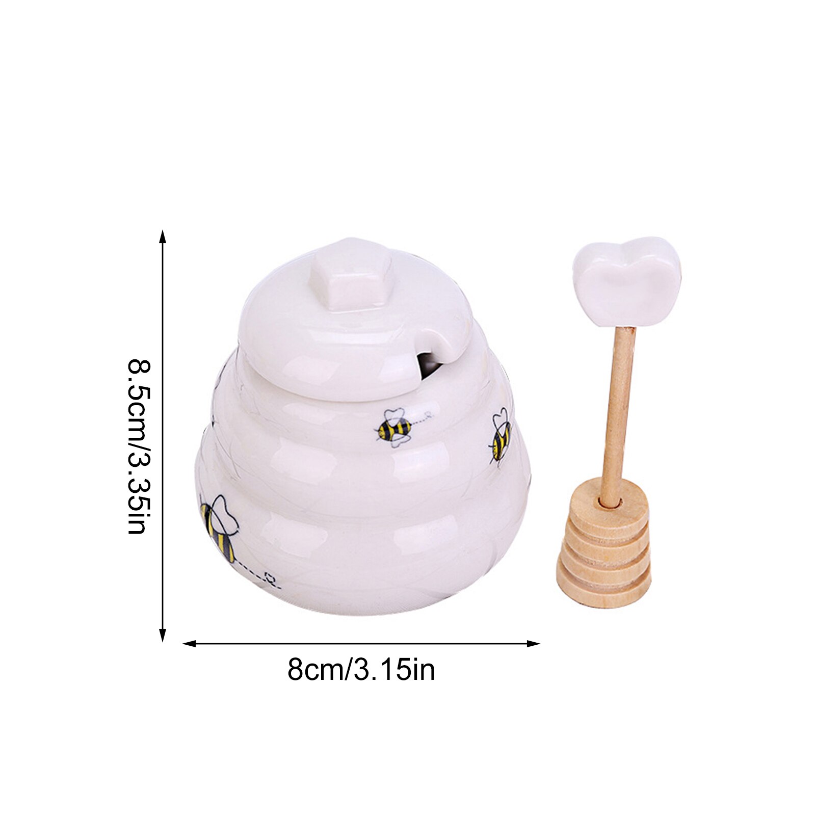 Ceramic Honey Pot Honey Jar With Dipper And Lid Kitchen Syrup Container Storage Pot Dispenser Kitchen Accessories