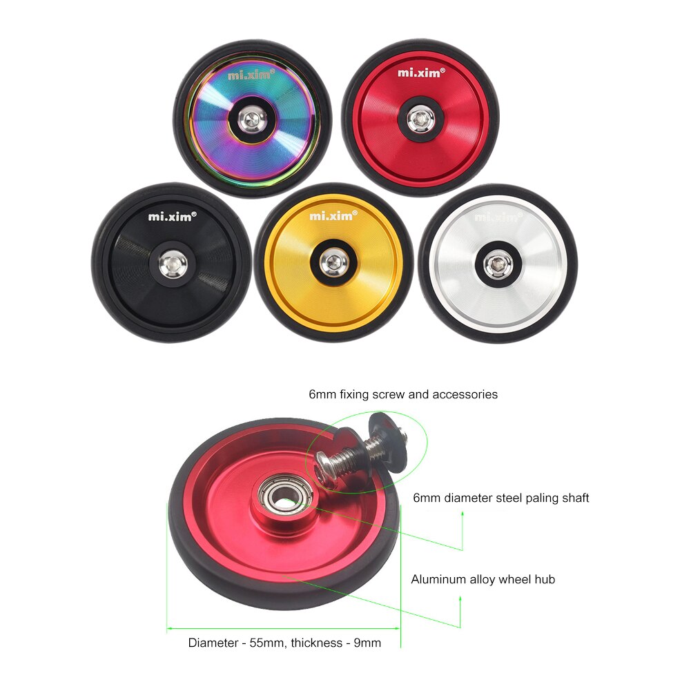 1 Pcs Seal Bicycle Easywheel Lightweight Aluminum Alloy Bearing Easy Wheels For Brompton Bike Rack 5 Color Folding Push Wheel