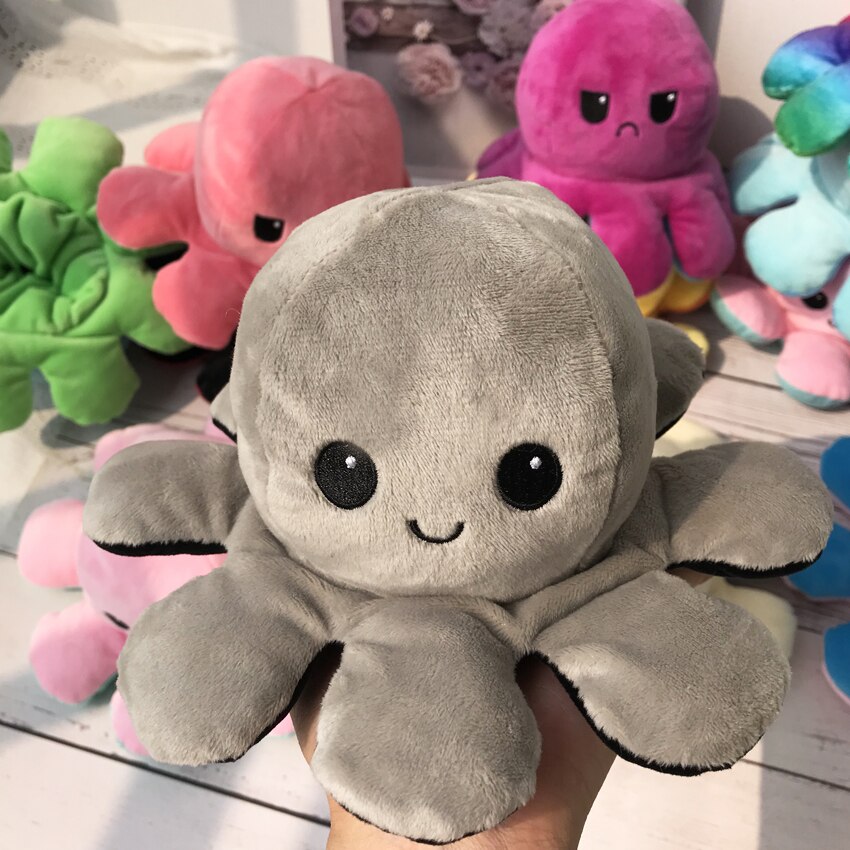 Octopus Reversibile Della Bambola Della Peluche Doppio-sided Vibrazione Reversibile Farcito Peluche Bambola Giocattolo Per Bambini Ragazze Bambola Decorazione Della Casa