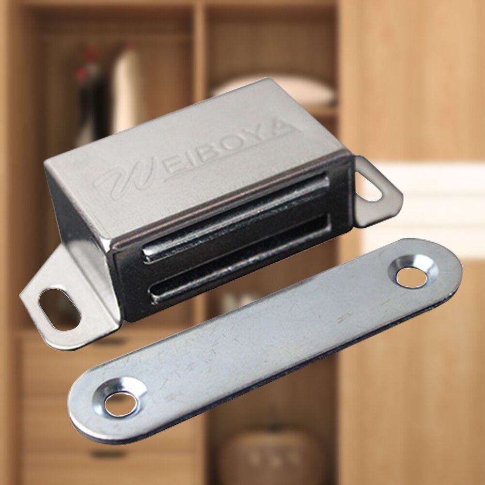 4 pièces Bruit Réduire Fermeture De Porte Meuble Prise Magnétique À tablettes Coulissantes pour charges Lourdes Home Hardware Loquets En Acier Inoxydable Cuisine: 4 PCS
