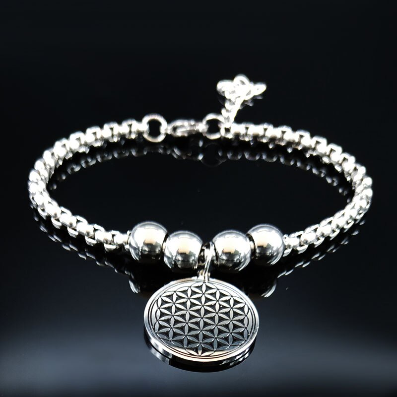 2022 Lotus Edelstahl Manschette Armbinde für Frauen Silber Farbe Armreif Armbänder Schmuck Armbinde acier B18336: D