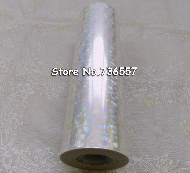 Papier d'estampage holographique à en verre brisé, 21cm x 120m, rouleau d'estampage couleur or Transparent