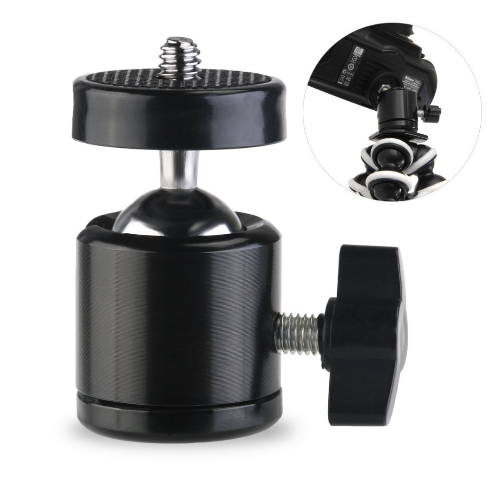 1/ 4&quot;Screw 360 Degree Rotation Mini Ball Head Ballhead Headball for Gopro 7 6 5 4 3 2 1 Tripod Camera DSLR