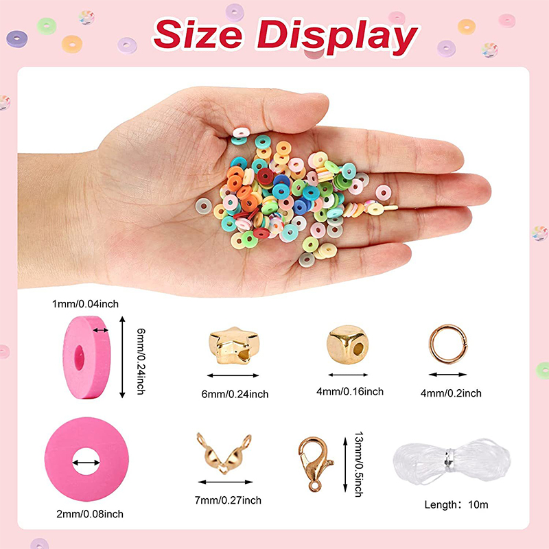 2 cajas de 24 cuentas de arcilla de Color arcoíris, Kit de fabricación de pulseras para fabricación de joyas, Kit de accesorios de cuentas de letras, suministros hechos a mano DIY
