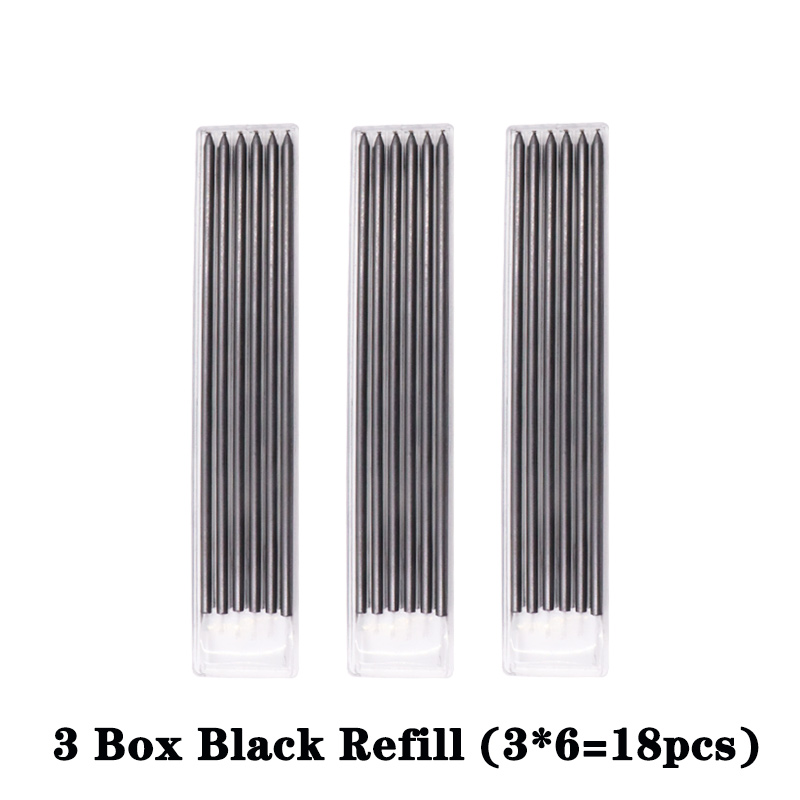 Lápiz de carpintero sólido para carpintería, mecánico, 3 colores, recarga de marcado de construcción, sacapuntas incorporado de plomo: Azul marino