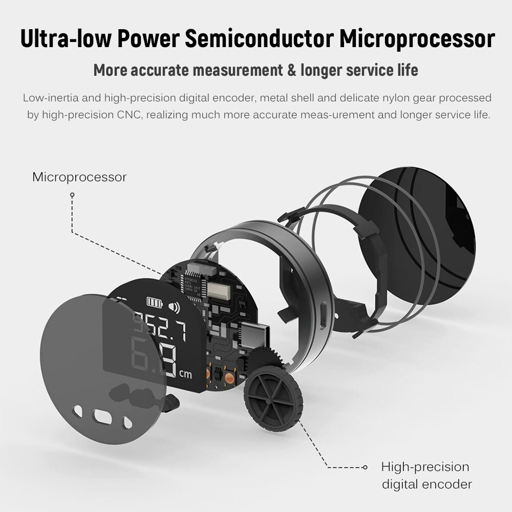 8 in1 Electronic Ruler LCD Display Range Finder 99m High Accuracy Handheld Length Measuring Tool Long Standby Rechargeable Ruler