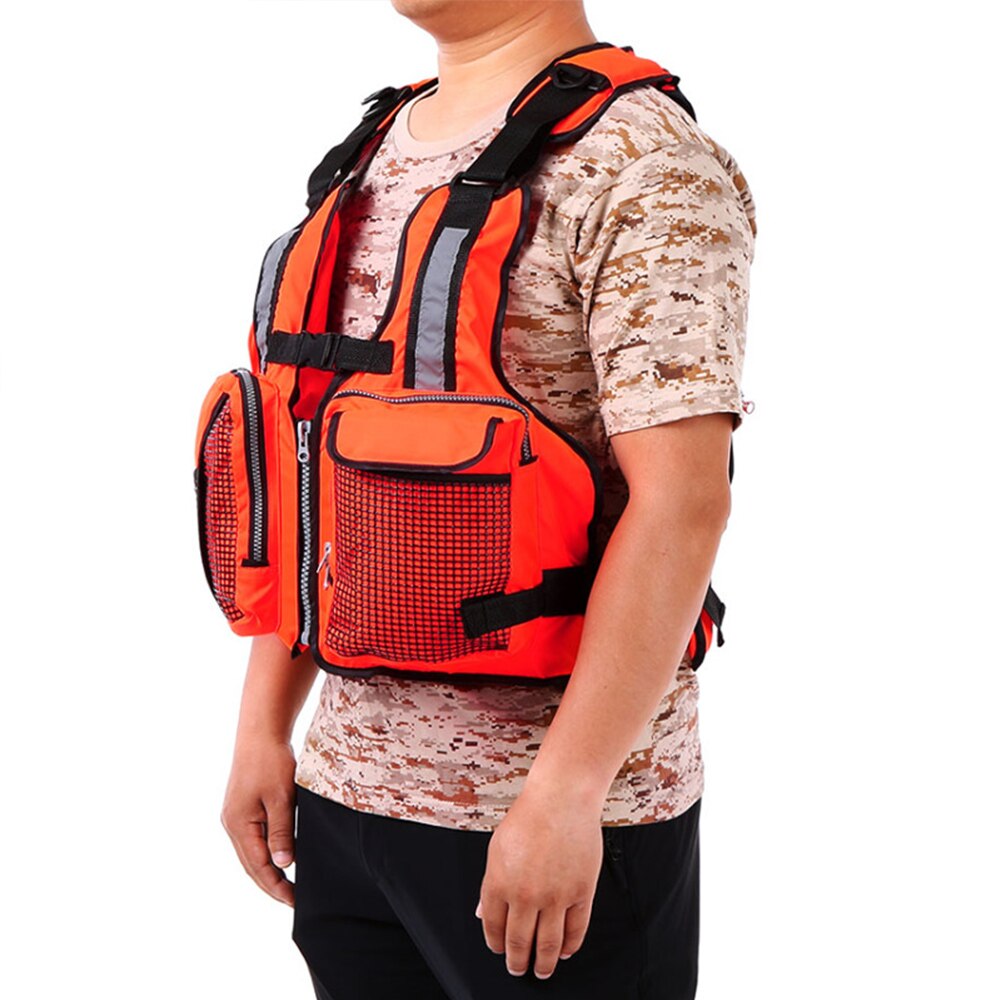Adulte gilet de sauvetage solide réglable étanche aide à la flottabilité Nylon gilets de pêche voile pêche Kayak gilet de sauvetage unisexe X167G