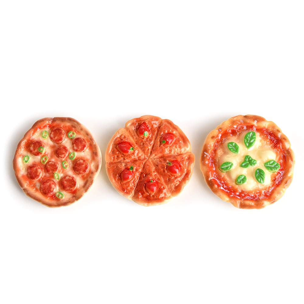 3 stks/set Poppenhuis Miniatuur Voedsel Fruit Kaas Pizza Model Voor Blyth OB11 Pop Accessoires: WHITE