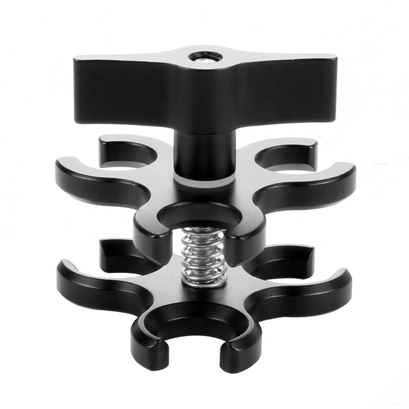 3-Gat Aluminium Triple Vlinder Clip Duiken Licht Arm Balhoofd (Zwart) &amp; 1 Inch Bal Naar Ys Hoofd Clip Arm Voor Actie Video Kwam