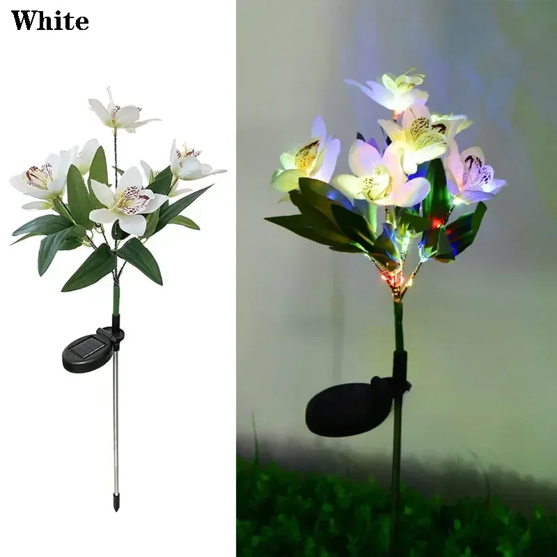 Blumenlandschaft Bodenlichter Künstliche Orchidee Outdoor Solar LED Rasenlampe Garten Sommer Zuhause Hochzeit Dekoration: ROSE