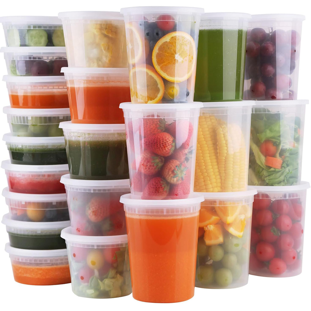 Deli Containers with Lids Food Storage Containers with Lids Freezer Safe, Soup Containers for Restaurant BPA Free Microwave Safe