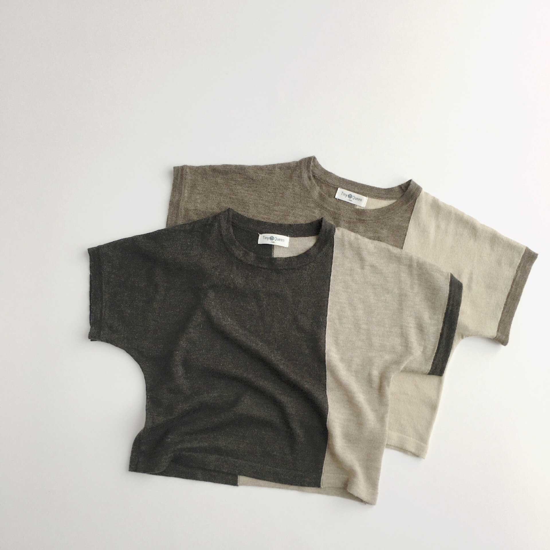 d'été De Style Coréen Bébé Garçons Tricoté Mince T-shirts enfants en Bas Âge Enfants Décontracté Hauts Manches Courtes Hauts Amples Hauts