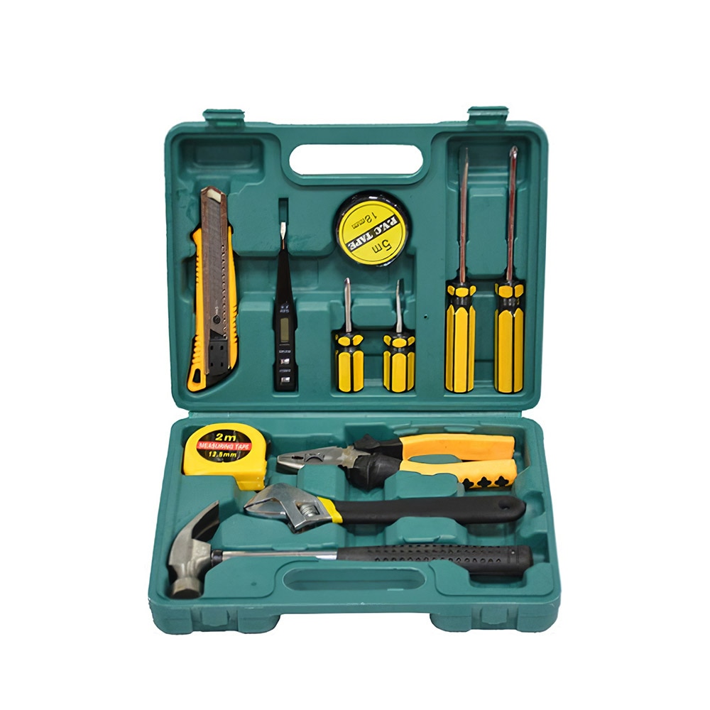 Car Repair Tool 12 Pieces Multi-Purpose Household Tool Kit-Includes All Basic Tools For Home, Garage, Office