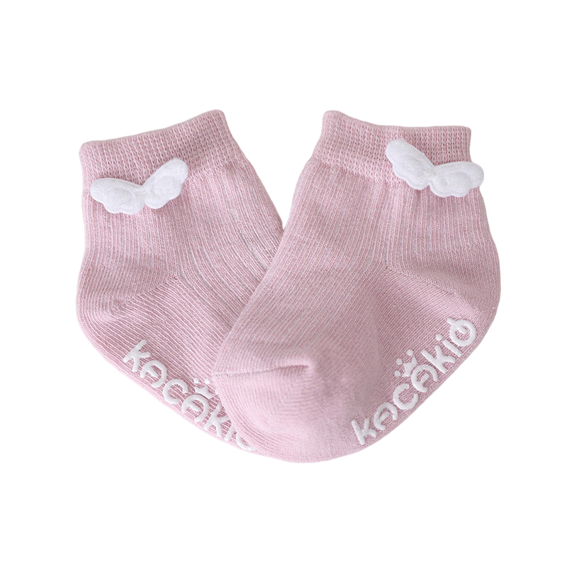 Candy Cartoon Pasgeboren Baby Sokken Angel Wing Baby Meisje Jongen Peuter Zuigeling Boot Sok Katoen Meisjes Leuke Solid Baby &#39;S Korte socken: Pink / S(0-2Y)