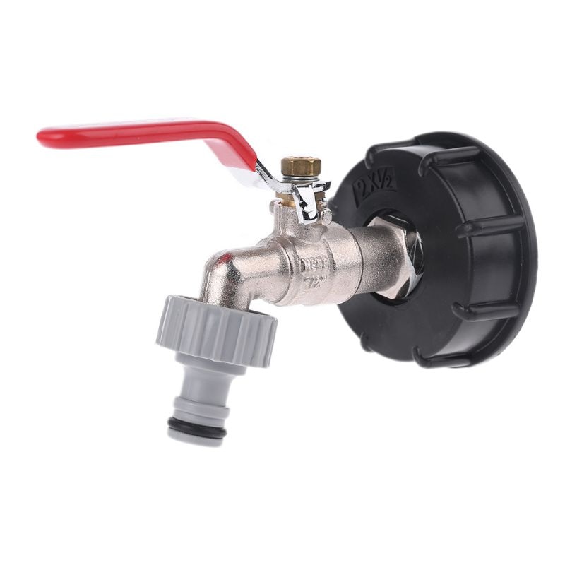 IBC Tank Adapter TANK DRAIN ADAPTER S60X6 To Brass Garden Tap With 1/2\" Hose Fitting Oil Fuel Water