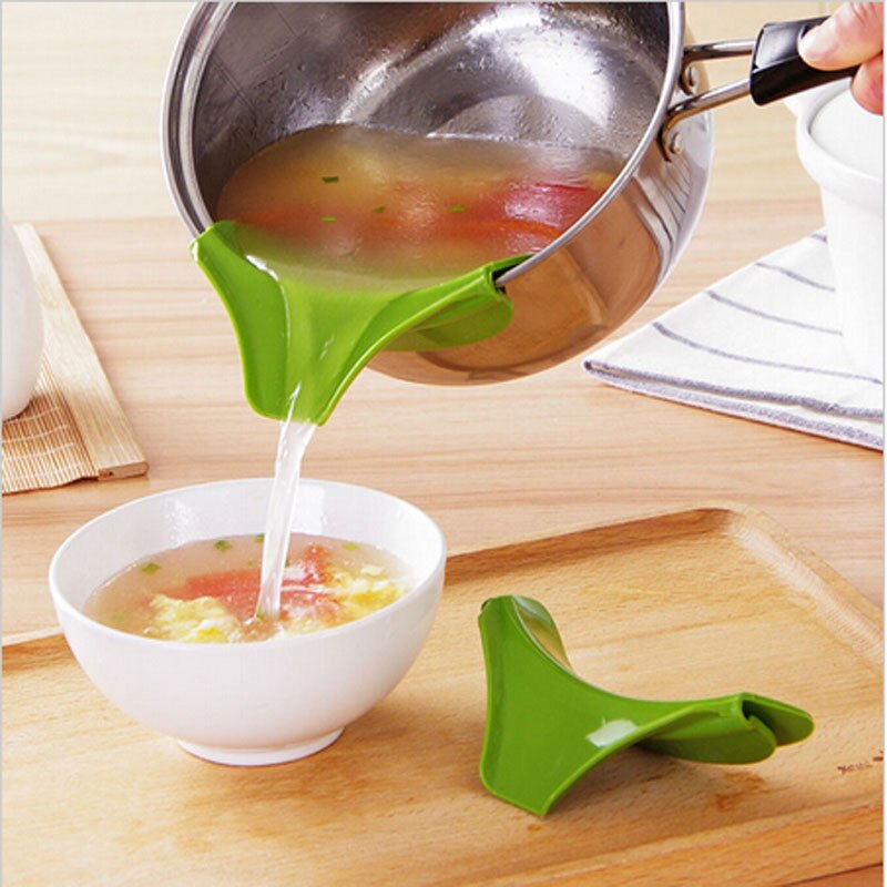 Bac de vidange Anti-déversement en Silicone, déflecteur à bord rond, entonnoir liquide, déviation de la bouche, outils de cuisine, accessoires de cuisine