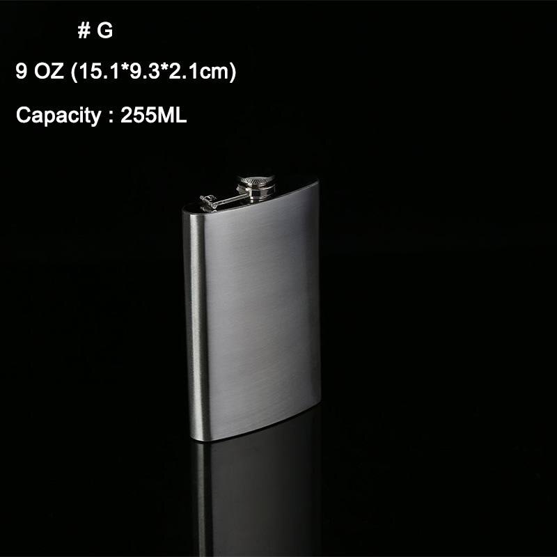 Portable Stainless Steel Hip Flask Pocket Wine Bottle Travel Whiskey Alcohol Wine Bottle Hip Flask Mini Bottle: 9OZ