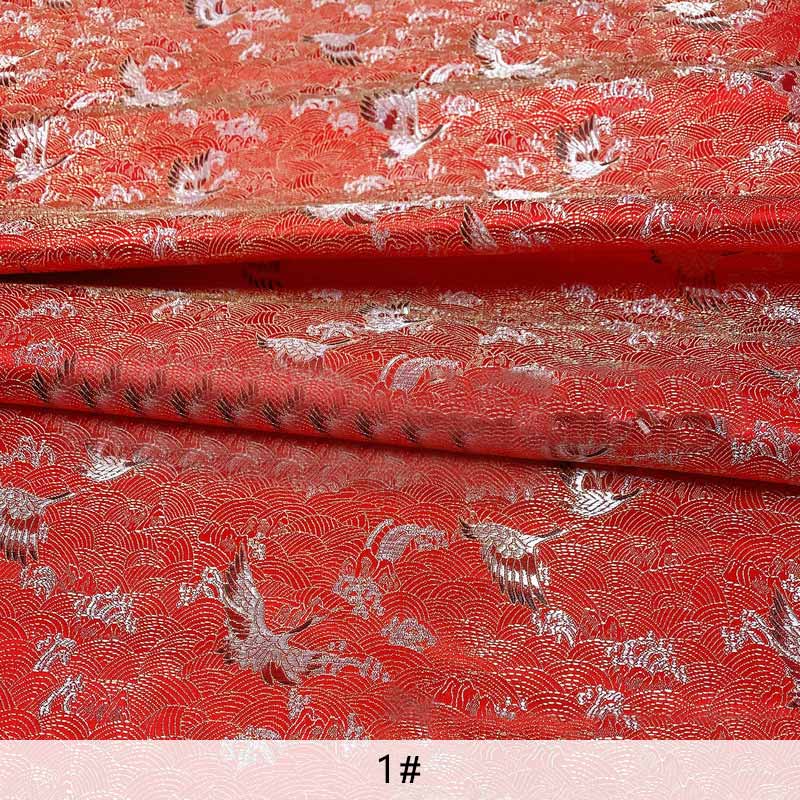 Tela de raso de estilo chino, tela de coser bricolaje con brocado de grúa, TJ1303: 1
