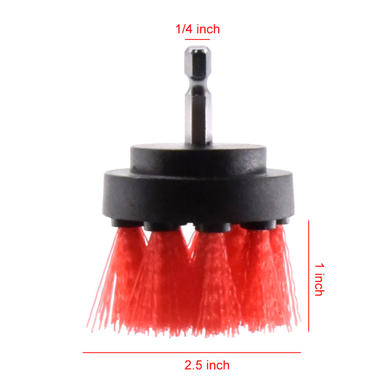 3pcs Power Scrubber Brush Set For Bathroom Cleaning Drill Scrubber Cordless Attachment Kit Power Scrub Tubs Baseboards Scourer: 1pcs 2 inch red