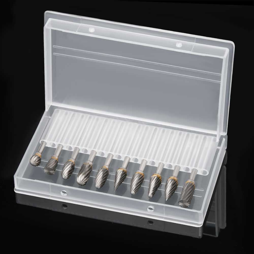 10 Stuks Tungsten Carbide Burr Set 1/8 Inch Schacht Dremel Router Bit Rotary Burr Tool Voor Metal Graveren Polijsten Slijpen
