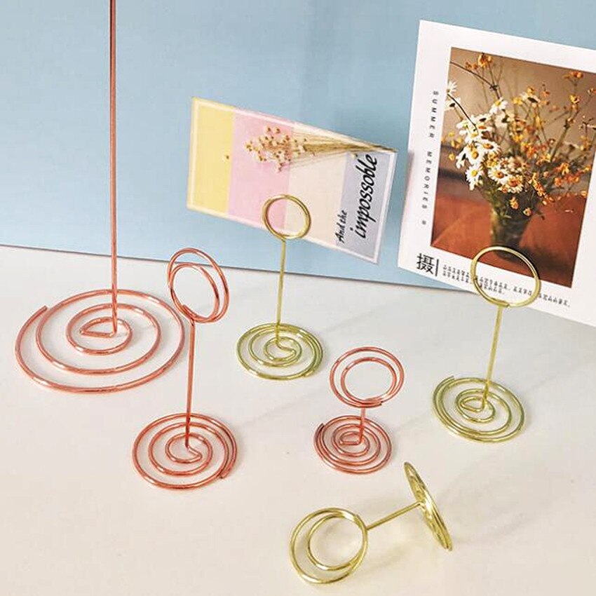 Metal POP Signage Clips Holders Price Paper Card Display Label Small Memo Wire Shaped Winding Type 50pcs