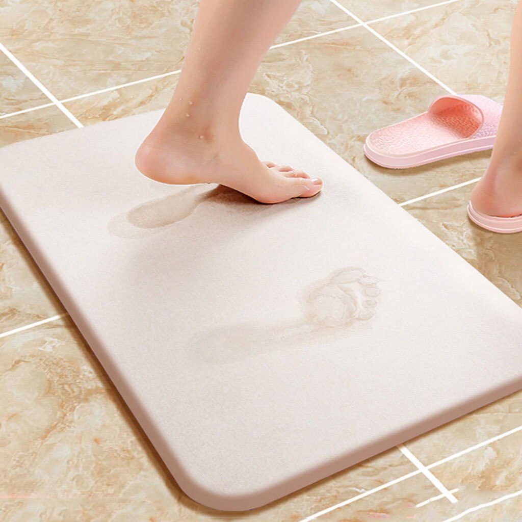Diatom fango antiscivolo assorbente asciugatura rapida tappetino Ultra assorbente tappetino da bagno tappetino da bagno s porta della cucina tappetino Memory Foam13.1 #30: White