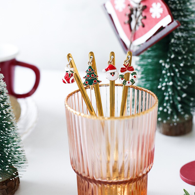 Roestvrij Kerst Lepel Jaar Xmas Party Tafel Ornamenten Koffie Lepel Kerst Decoraties Voor Huis Noel