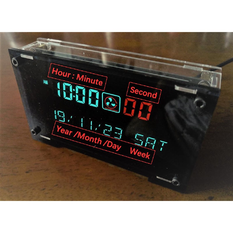 Glass Desktop VFD Clock VFD DIY Kit BoyFriend Digital LED Clock Home Clock Ambient Light VFD screen