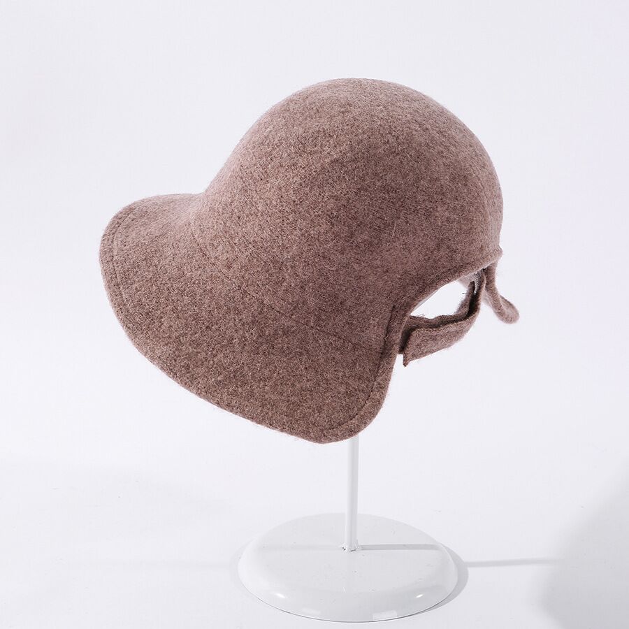 Vrouwen Herfst Winter Wol Gebreide Visser Hoeden Vintage Effen Kleur Elegante Temperament Bob Emmer Hoed Vrouwelijke: khaki