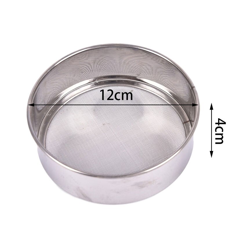 Kitchen Fine Mesh Flour Sifter Round Stainless Steel Flour Sieve Strainer Sifters Best for Kitchen Baking Tea Cake: 12cm